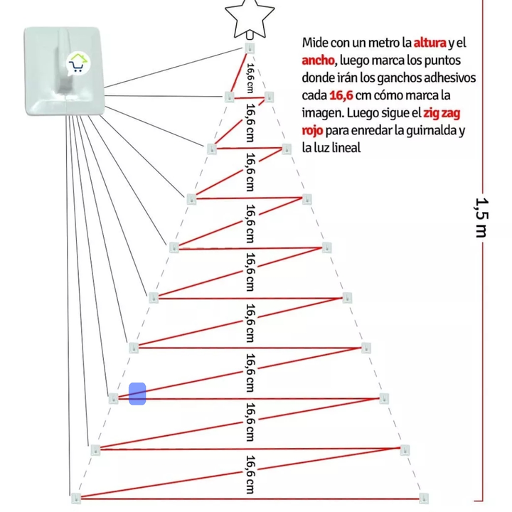 Árbol navidad de Pared + Luces